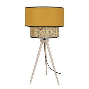 Lampe a poser tissu jaune moutard 30  cm