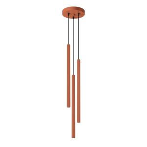 Lampe à suspension acier ocre rouge H 104 cm