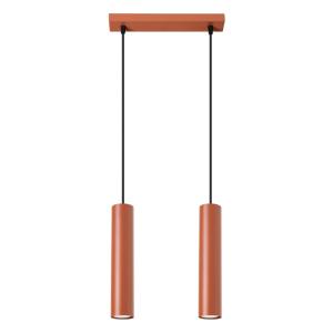 Lampe à suspension acier ocre rouge H 105 cm