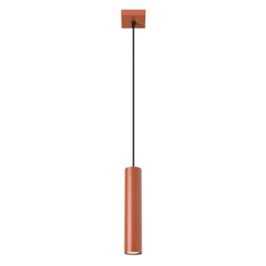Lampe à suspension acier ocre rouge H 118 cm