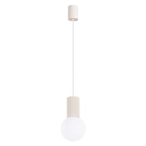 Lampe à suspension aluminium beige H 120 cm