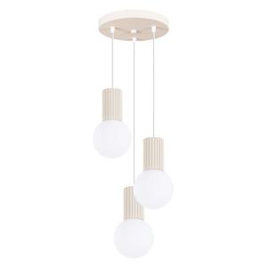 Lampe à suspension aluminium beige H 125 cm