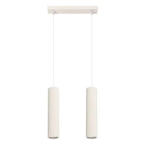 Lampe à suspension aluminium beige H 90 cm