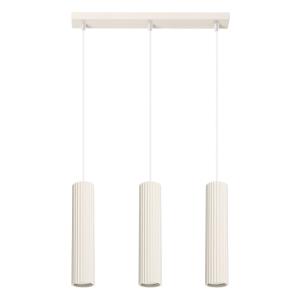 Lampe à suspension aluminium beige H 98 cm