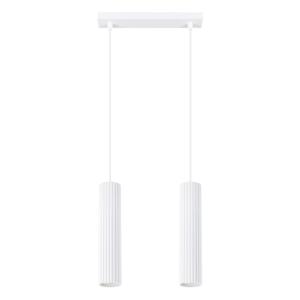 Lampe à suspension aluminium blanc H 90 cm