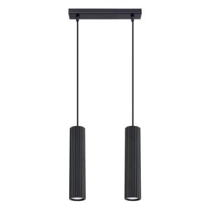 Lampe à suspension aluminium noir H 90 cm