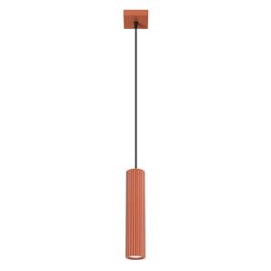 Lampe à suspension aluminium ocre rouge H 118 cm