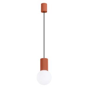 Lampe à suspension aluminium ocre rouge H 120 cm
