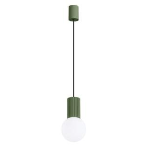 Lampe à suspension aluminium vert olive H 120 cm