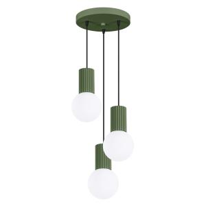 Lampe à suspension aluminium vert olive H 125 cm