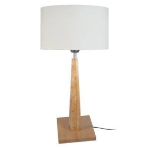 Lampe à table bois naturel H57cm  Abat-jour écru