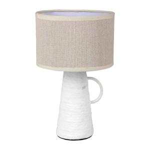 Lampe amphore métal Abisko blanche beige