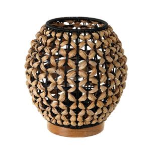 Lampe arrondie en jacinthe d'eau 23 cm