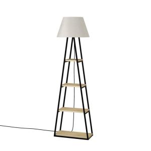 Lampe avec 4 étagères H165 cm - Effet Lin