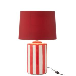 Lampe avec abat-jour en céramique rouge 35x39x63 cm