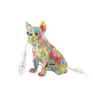 Lampe bulldog pop-art en polyrésine multicouleur 25x15x29 c…