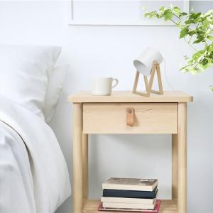 Lampe bureau bois  H30cm naturel;Abat-jour: ivoire