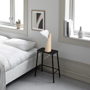 Lampe bureau bois  H42cm naturel;Abat-jour: blanc