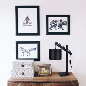 Lampe bureau bois  H50cm noir;Abat-jour: noir