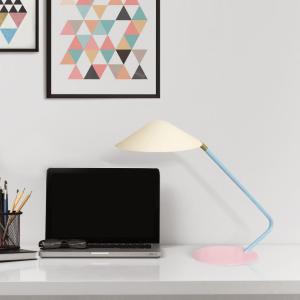 Lampe  bureau métal H35cm multicolore;Abat-jour: beige