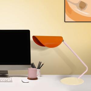 Lampe  bureau métal H35cm multicolore;Abat-jour: orange