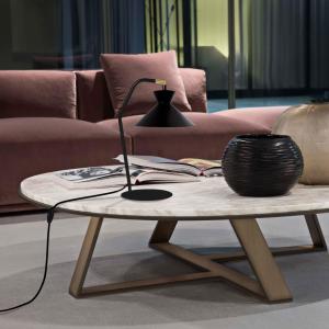 Lampe  bureau métal H45cm noir ;Abat-jour:  noir