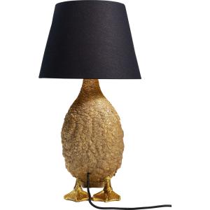 Lampe canard en polyrésine dorée et coton noir