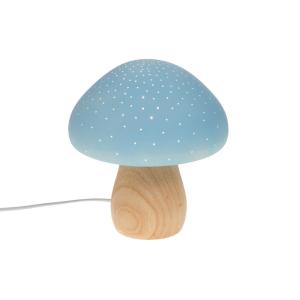 Lampe Champignon bleue bleu ciel en porcelaine