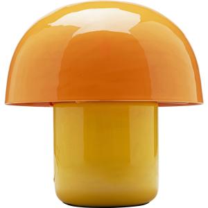 Lampe champignon en acier orange et jaune