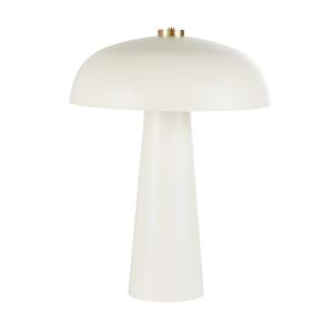 Lampe champignon en métal blanc cassé