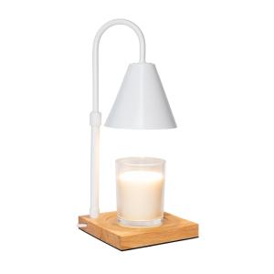 Lampe chauffe bougie avec minuterie acier blanc
