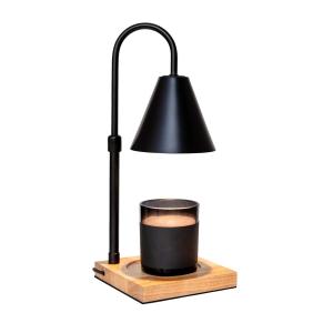 Lampe chauffe bougie avec minuterie acier noir