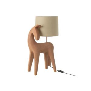 Lampe cheval en résine marron 32x23.5x56 cm