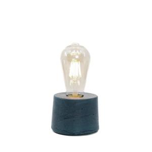 Lampe cylindrique en béton bleu pétrole fabrication artisan…