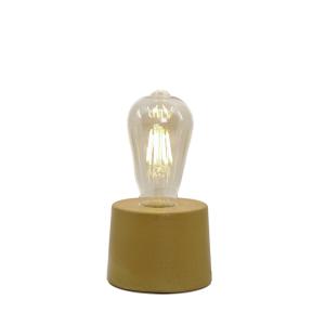 Lampe cylindrique en béton jaune fabrication artisanale