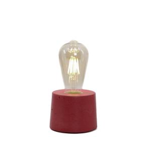 Lampe cylindrique en béton rouge fabrication artisanale