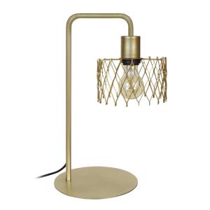 Lampe de bureau bois métal naturel abat-jour métal or