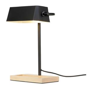 Lampe de bureau bois/métal noir H40cm