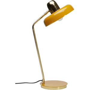 Lampe de bureau en acier jaune et doré