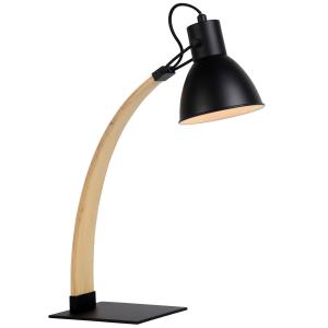 Lampe de bureau en bois noir