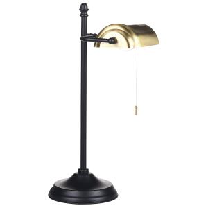 Lampe de bureau métal noir doré