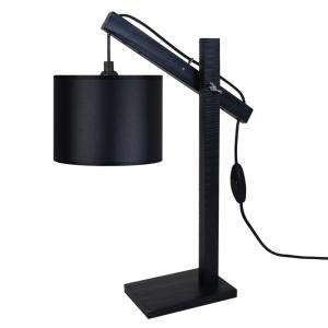 *LAMPE DE BUREAU TOSEL ,bois,Noir ,H50xD 27x P27cm