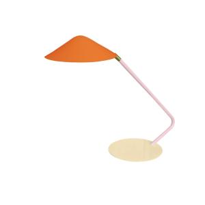 *LAMPE DE BUREAU TOSEL ,métal,Orange , H 35xD20xP49cm
