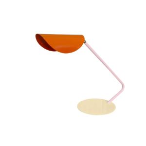*LAMPE DE BUREAU TOSEL ,métal,Orange ,H35xD22x P51cm