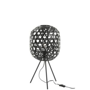 Lampe de bureau trépied bambou/métal noir H59,5cm