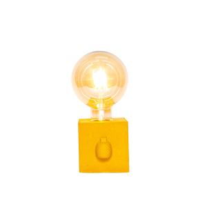 Lampe de chevet béton jaune avec ananas et ampoule à filame…