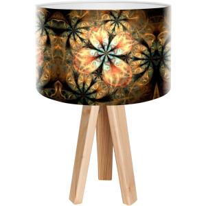 Lampe de chevet en bois motif mandala