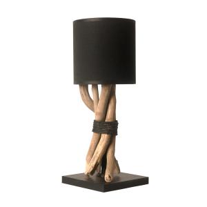 Lampe de chevet en bois noir