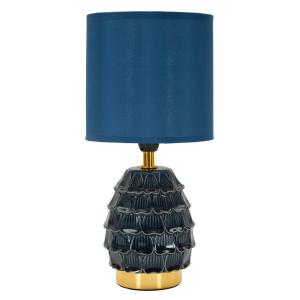 Lampe de chevet en céramique bleue Ø 15x30,5 cm