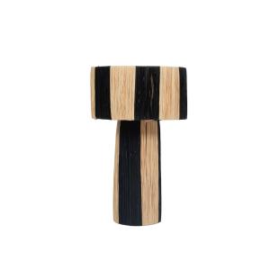 Lampe de chevet en raphia naturel et noir